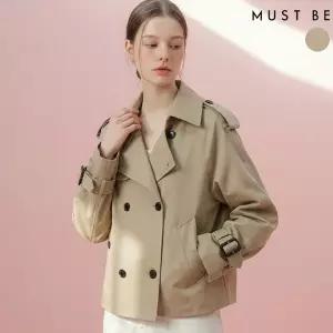 여성 견장 더블버튼 숏 트렌치자켓