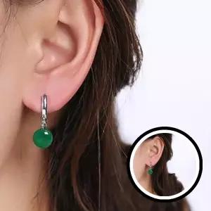 마노 귀고리 그린 원석 귀걸이 똑딱이 S925 천연 비취 TLj04428