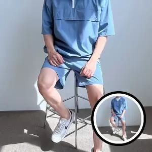 남자 SD230524M 세트 세션 아노락 반팔 반바지 TLj07040