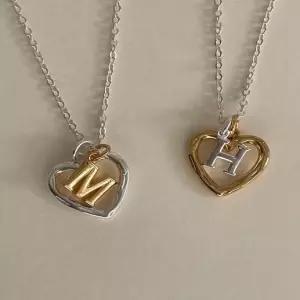(925 Silver) Love combi initial necklace A 22