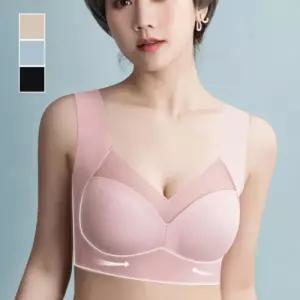 여성 여름 가벼운 소재 캡 일체형 시스루 심리스 브라