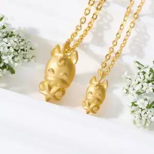 [뽀르띠] 순금 24K 1.875g 말띠 별말 돌목걸이