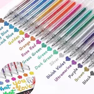 컬러 글리터 젤펜 18색 세트 볼펜 글리터펜 다꾸 꾸미기 단체 대량