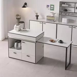 [NAMUDDL]나무뜰 시크레 E0등급 홈바 확장형 수납 광폭 아일랜드 식탁 BCF031C