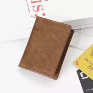 남자 무늬없는 밝은 갈색가죽 카드지갑 스승의날 성탄절 남편