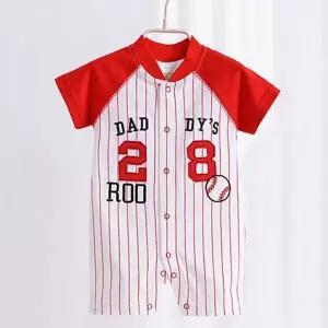 아기 반팔 우주복 줄무늬 유아 유니폼 아동 야구 우주복 야구복 바디 슈트