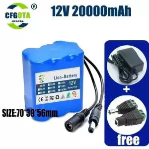 12V 20Ah 18650 리튬 배터리 팩 3S2P 충전식 배터리(BMS 포함) 12.6v 충전기 낚시 자전거