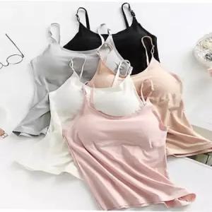 면런닝 무봉제 심리스 캡나시 패드 탈부착 끈 조절 슬림핏