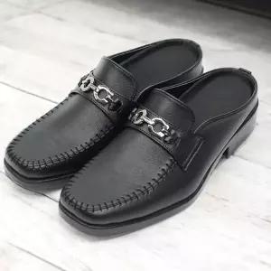 체인 JTF580N9 남자 블로퍼 구두 인조가죽 남성 뮬 정장 슬리퍼