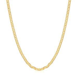 여성용 바젤 18K 골드 도금 마리너 체인 목걸이, 플랫 마리나 - 브라질산