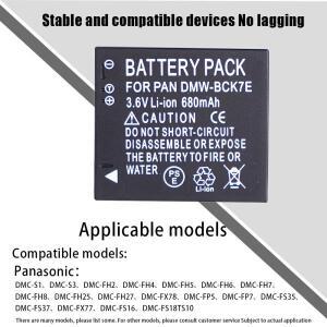 DMW-BCK7 DMW-BCK7E 카메라 배터리 680mAh 충전식 배터리 Panasonic DMW-BCK7PP NCA-YN101G Lumix DMC-FP5