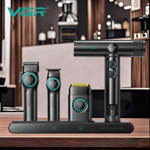 VGR 바리깡 트리머 이발기 클리퍼 헤어 트리머 전문가용 전기식 클리퍼 이발기 9000 RPM 면도기 BLDC 모터