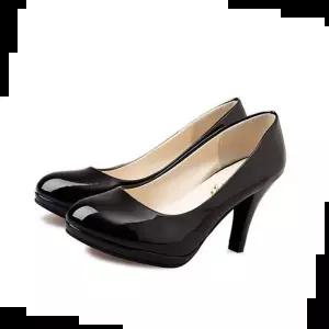 여자9cm구두 여성 둥근코 하이힐 에나멜 웨딩 하객 정장 패션 9cm