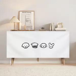 책상하부가림막 수납장 가리개 커튼 1 폭 70cmx높이 30cm 전체 (한조각)