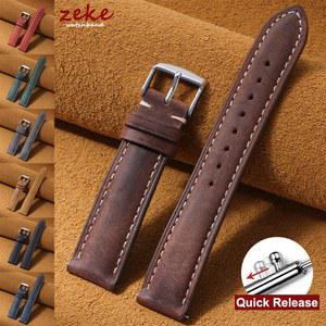 빈티지 다크 브라운 소가죽 시계줄 14mm 16mm 18mm 20mm 22mm 갤럭시 릴리즈 8/7/6/5/4용 삼성 워치 퀵 24mm 시계밴드