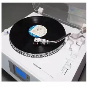 LP턴테이블 올인원 오디오 세트 블루투스 CD FM라디오 USB 스피커 분리형 이어폰단자 투명 더스트커버-0