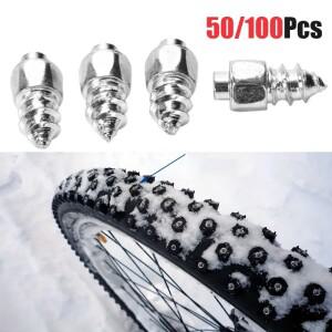 50/100개 자동차 스노우 타이어 스터드 나사(또는 도구) 휠 러그 타이어 스터드 미끄럼 방지 겨울 보호 9mm