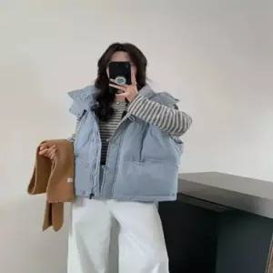 여사친 캐주얼 오리털 보온 조끼 후드 다운 1PICK1