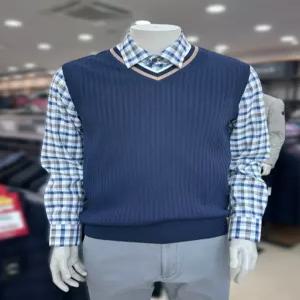 인디안웰메이드 남성 골프 봄 V넥 솔리드(무지) 조끼 니트 4 S 1209