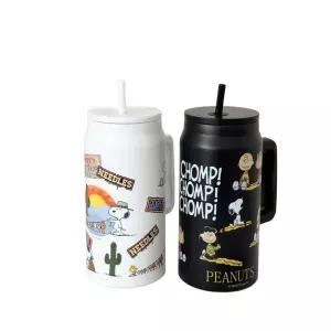 스누피 대용량 텀블러 손잡이 빨대 보냉 스텐 보온 9color 1.5L