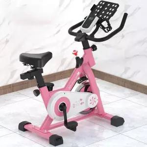 실내자전거 소형 어린이 저소음 라이딩 헬스장 유아 상세페이지 핑크 실내 가정용 운동