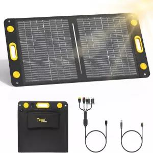 100W 양면 휴대용 태양광 패널 구부러지지 않는 접이식 발전소용 22V 단결정 충전기 야외 캠핑 밴 RV