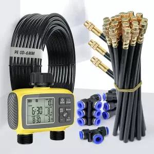 점적호스 관수자재 농업용 스마트 정원 이중 구역 독립 제어 타이머 분무 냉각 시스템 키트 자동 급수 프로