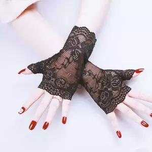 팔 토시 레이스 시스루 운전 여성 팔 토시 패션 드라이빙 손가락 자외선 반장갑 커버 손등 망사 쿨링 쿨감