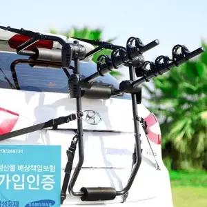 차량용 자전거 캐리어 후면 트렁크 차량용 자전거 캐리어 자동차 거치대 이동식 3대 프레임 고강도 조절