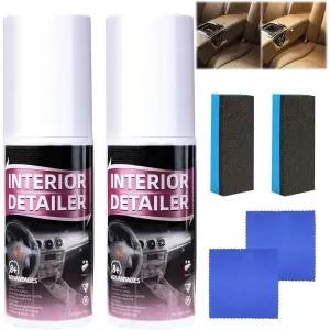 2PCS 자동차 실내 청소기 2026년형 새로운 연마 스프레이 인테리어 디테일러 고무 및 가죽용 다목적 100ml
