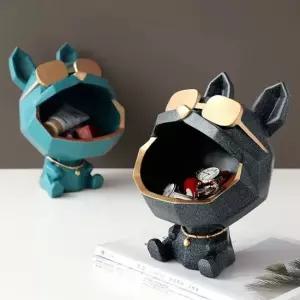 JGN 황금선글라스 강아지 보석 수납함 화이트