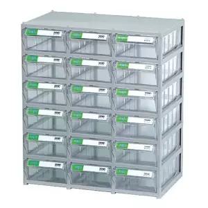 투명 플라스틱서랍장 3X6단 부품박스