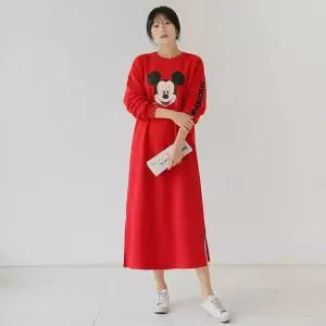 [핑크시슬리] 해피데이 미키 트임 루즈 원피스
