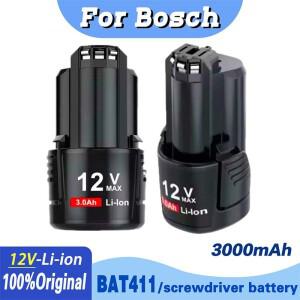 보쉬 리튬 이온 충전식 배터리 12V/10.8V 충전기 3000mAh BAT411.BAT 나노
