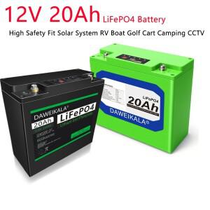 12V 20Ah LiFePO4 배터리 내장형 BMS 충전식 리튬 인산철 6000+ 사이클 저비용 태양광 RV 보트 CCTV용