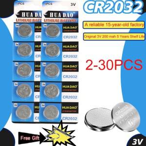 HUADAO CR2032 3V 리튬 배터리 200mAh 대용량 (시계 장난감 계산기 자동차 키 리모컨 DL2032 5004LC 호환)