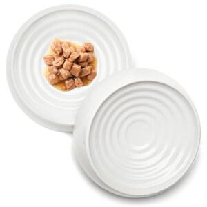 캣구루 고양이 그릇, 실내 고양이를 위한 수염 친화적인 사료 피로 , 넓은 접시, 미끄럼 방지 애완동물 얕은 접시(2개 세트, 마시멜로)