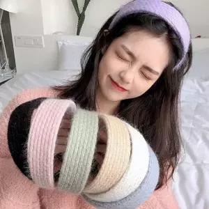 머리띠 따뜻한 데일리 니트 겨울 머리띠 헤어밴드 와이드 패션 액세서리