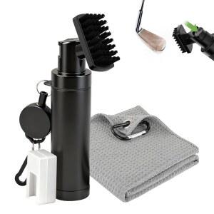 루시니아 골프 클럽 클리너 누수 방지 신축성 브러시 홈 클리너, 타월 스트롱 브리스틀 6온스 워터 클리닝 키트 필수품 보유