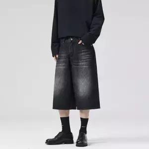 남자 여름 일자핏 청바지 스트레이트 댄보니 색 배기 칠부 BE1