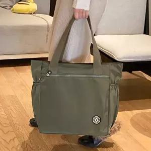 여성쇼퍼백 옥스퍼드 원단 캐주얼스타일 사이드포켓 숄더백