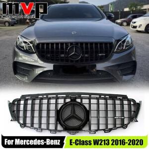 메르세데스 벤츠 호환용 E클래스 W213  E200 호환용 GTR 스타일 레이싱 그릴 광택 블랙 OE 엠블럼 로고
