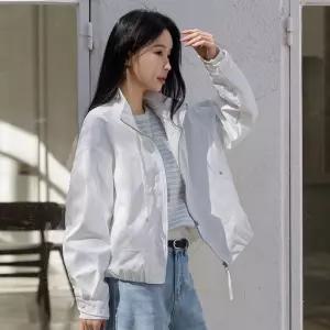 [시크폭스] 드로우스트링 하이넥 바람막이점퍼_61WB1697