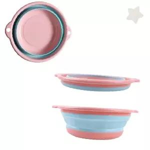 접이식 휴대용 세면 대야 중형 캠핑 야외 여행 공간절약 실리콘 소재 물통 빨래통