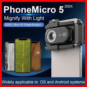 AS63-200X 휴대 전화 현미경 렌즈 피부 섬유 생물학 야외 과학 대한 HD 광학 돋보기