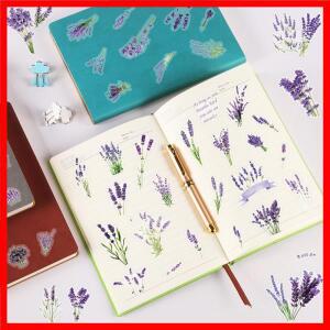 6Pcs 식물 라벤더 꽃 스티커 소책자 태블릿 일기 노트북 헬멧 물병 장식 애완 동물 PVC 팩