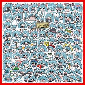 100PCS 귀여운 만화 하츠네 미쿠 스티커 방수 비닐 노트북 기타 스케이트 보드 수하물 낙서 아이 파티 선물