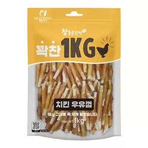 헬로도기 참좋은간식 대용량 사사미 꽉찬 1Kg 치킨 우유껌
