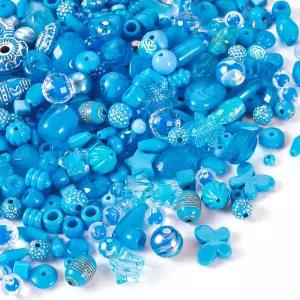 비즈토븐 100그램 파란색 우정 팔찌용 모듬 아크릴 비즈 불투명 에스테틱 벌크 빈티지 믹스 주얼리 제작