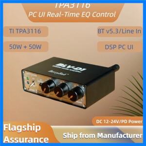 TPA3116 2x50W 블루투스 앰프 클래스 D BT 5.3 스테레오 2.0 앰프(DSP PC UI 및 독립적인 고음/저음/볼륨